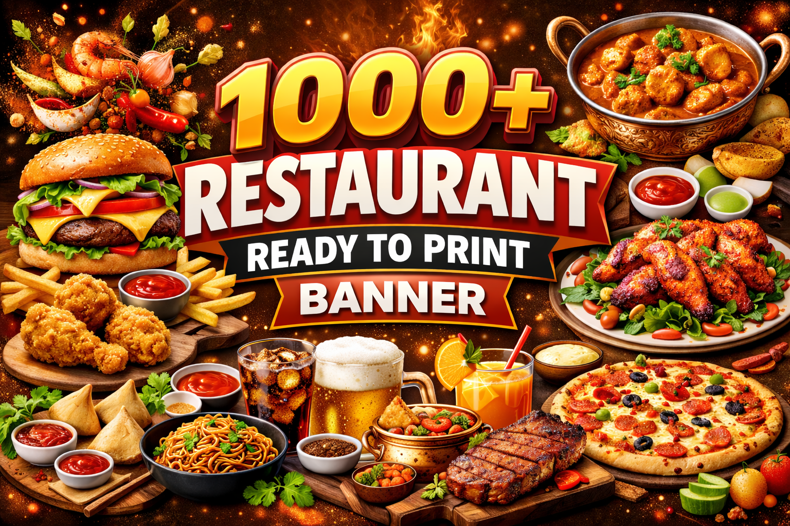 1000+ Restaurant Banner Designs Bundle | Fully Editable | Canva & PSD Files