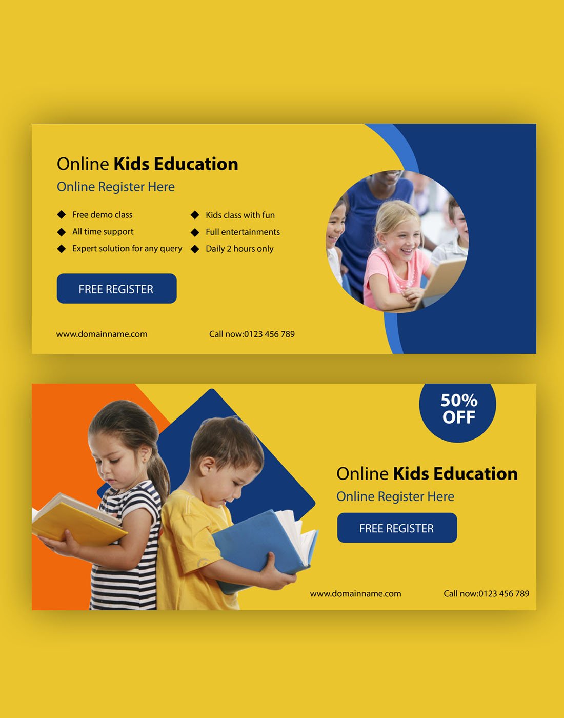 Education Banner Package | Fully Editable Templates | School, College & Coaching Ads